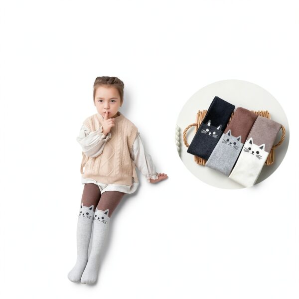 Silkglory Girls Tights Soft Cotton Comfortable Fit Grey-1