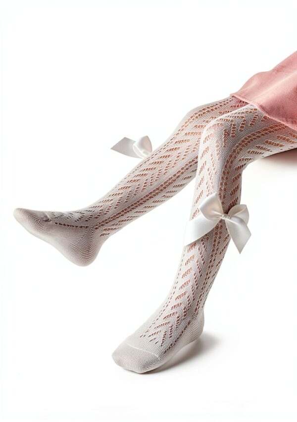 Baby Girls Tights Cotton Rich Bow Design Toddler Stockings-6