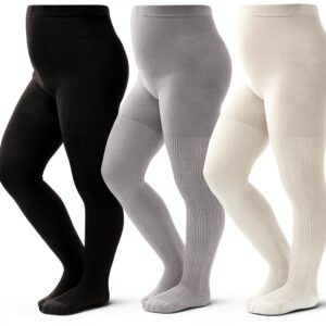 Vanberfia Baby Girls Cotton Tights High Waist Knitted-0