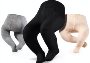 Baby Girls Cotton Tights Soft Stretchy Cable Knit Design-0