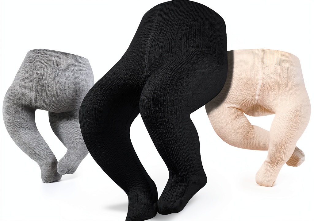Baby girl crawling in cable knit tights showing flexibility and fit