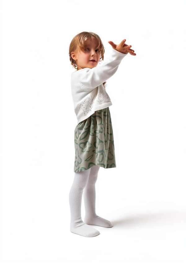 Baby Girls Cotton Tights Soft Stretchy Cable Knit Design-2