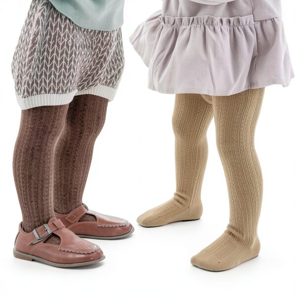 Mini Angel Baby Tights Premium Cotton Cable Knit Girls-3