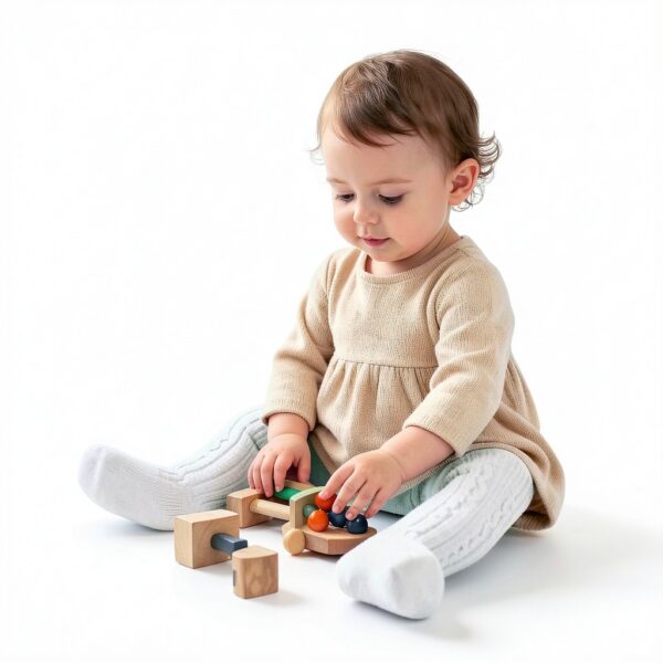 Baby Girls Cable Knit Leggings Soft Cotton Stretch Fit-2