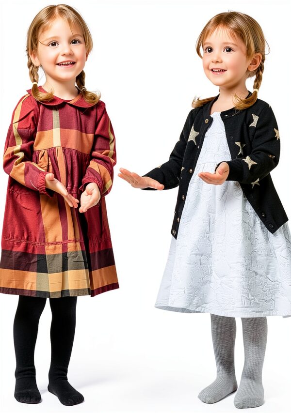 Girls Cotton Tights Soft Combed Cable Knit Design Sizes 3T12-1