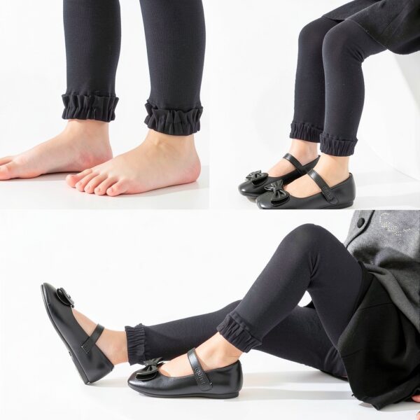 EPEIUS Baby Girl Cotton Footless Tights Ruffle Lace Design-3