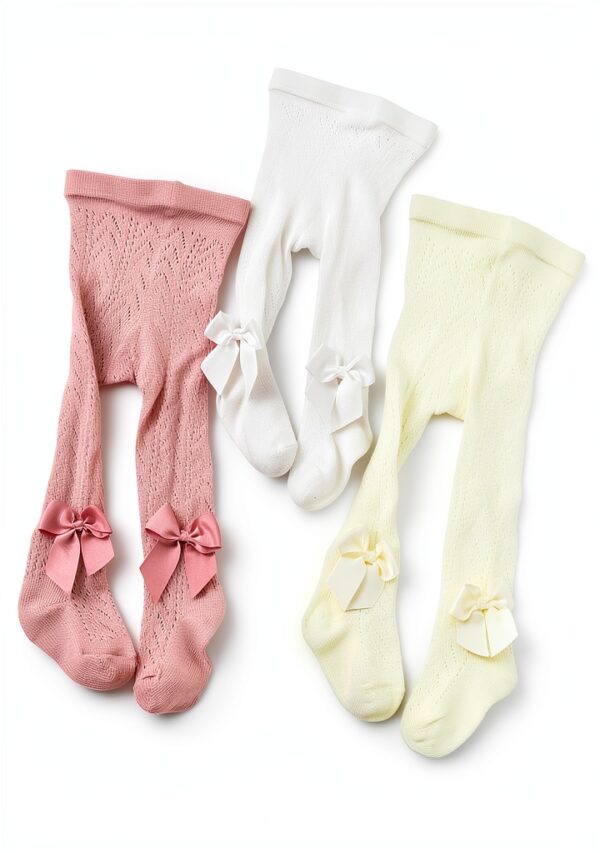 Baby Girls Tights Cotton Rich Bow Design Toddler Stockings-1