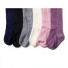 Baby Girls Cotton Tights Soft Stretchy Cable Knit Design-7
