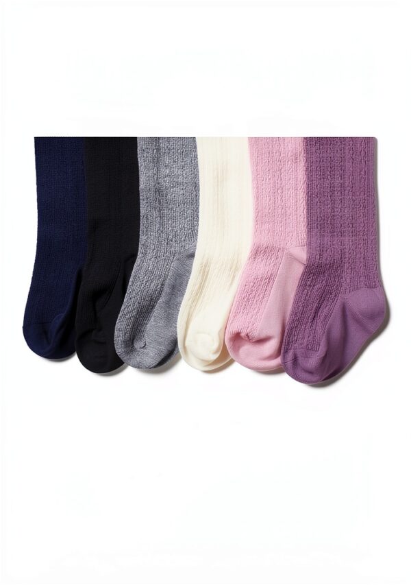 Baby Girls Cotton Tights Soft Stretchy Cable Knit Design-7