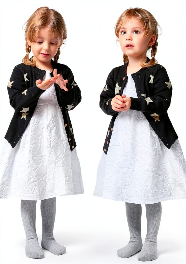 Girls Cotton Tights Soft Combed Cable Knit Design Sizes 3T12-5