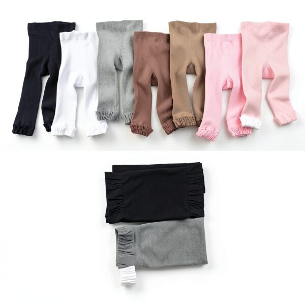 EPEIUS Baby Girl Cotton Footless Tights Ruffle Lace Design-5