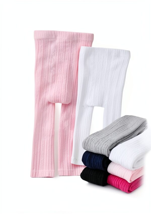 Baby Girls Cable Knit Tights Soft Cotton Blend Cozy Warm-4
