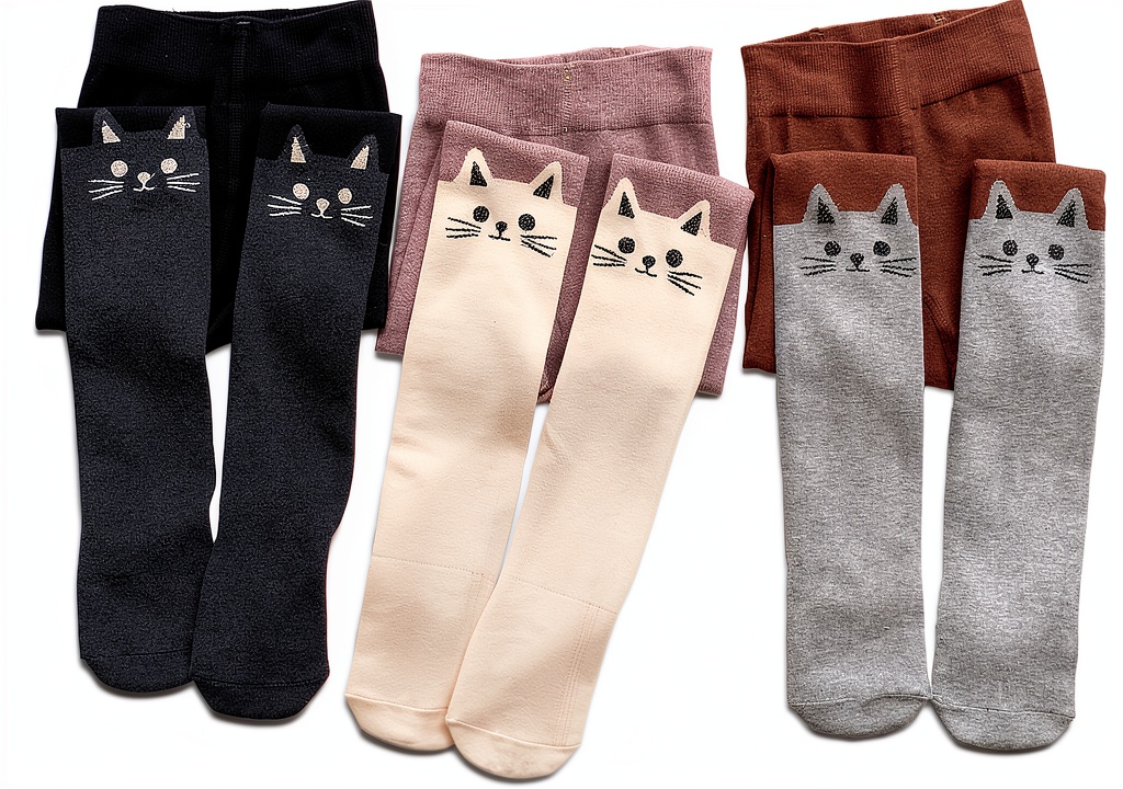 Silkglory girls tights in grey, black, and white colors on a child