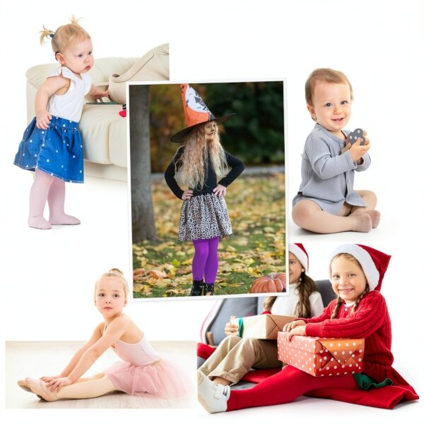 Baby Girls Tights Soft Nylon Spandex Multiple Colors Sizes-4