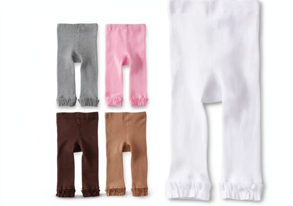 EPEIUS Baby Girl Cotton Footless Tights Ruffle Lace Design-4