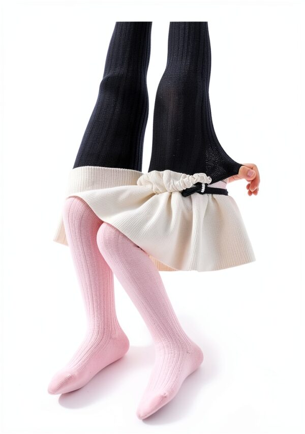 Baby Girls Cable Knit Tights Soft Cotton Blend Cozy Warm-6