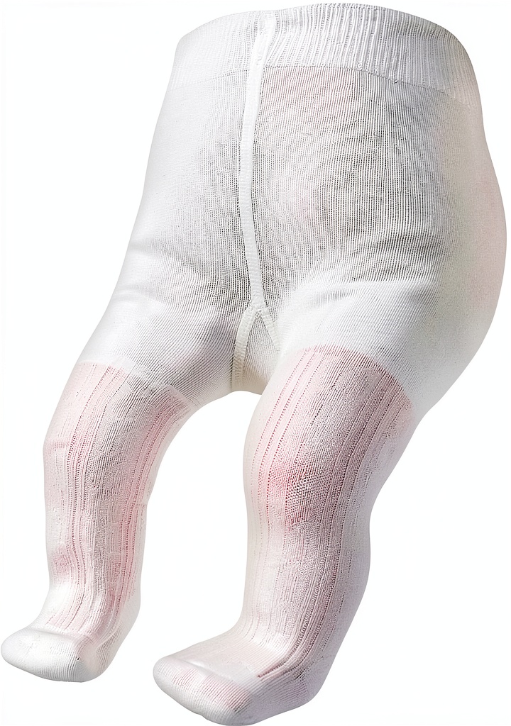 Baby Girls Cable Knit Leggings being stretched during diaper change demonstration