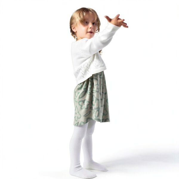 Girls Cotton Tights Soft Combed Cable Knit Design Sizes 3T12-6