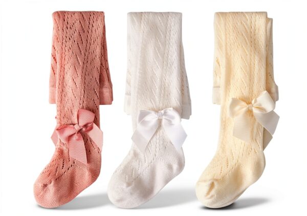 Baby Girls Tights Cotton Rich Bow Design Toddler Stockings-0