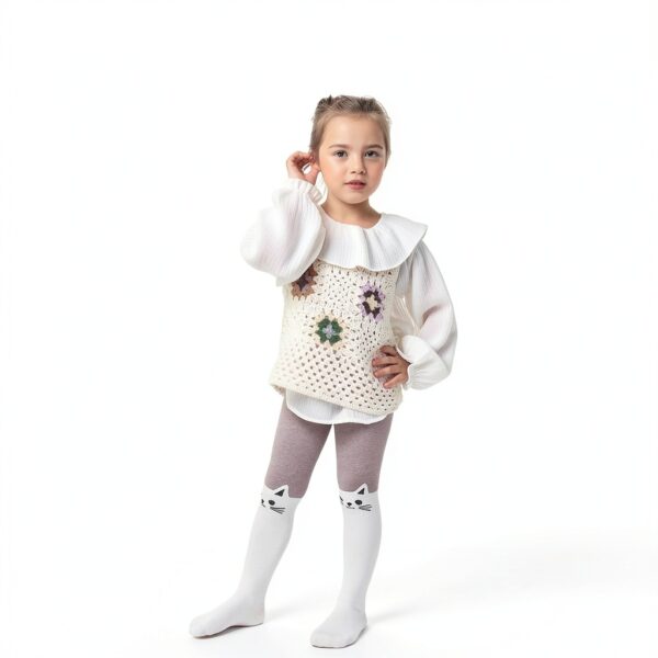 Silkglory Girls Tights Soft Cotton Comfortable Fit Grey-5