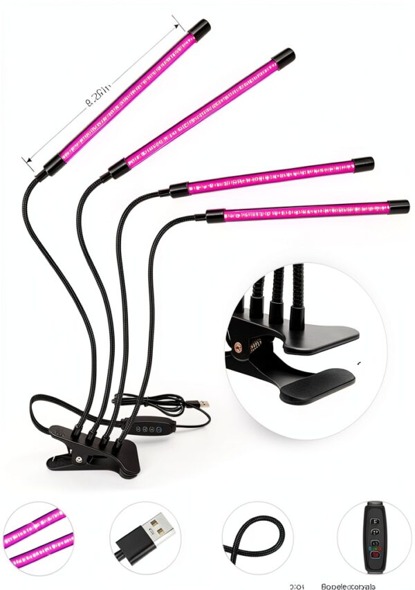 YGS-Tech UV LED Lamp Adjustable Four Head Blacklight-2