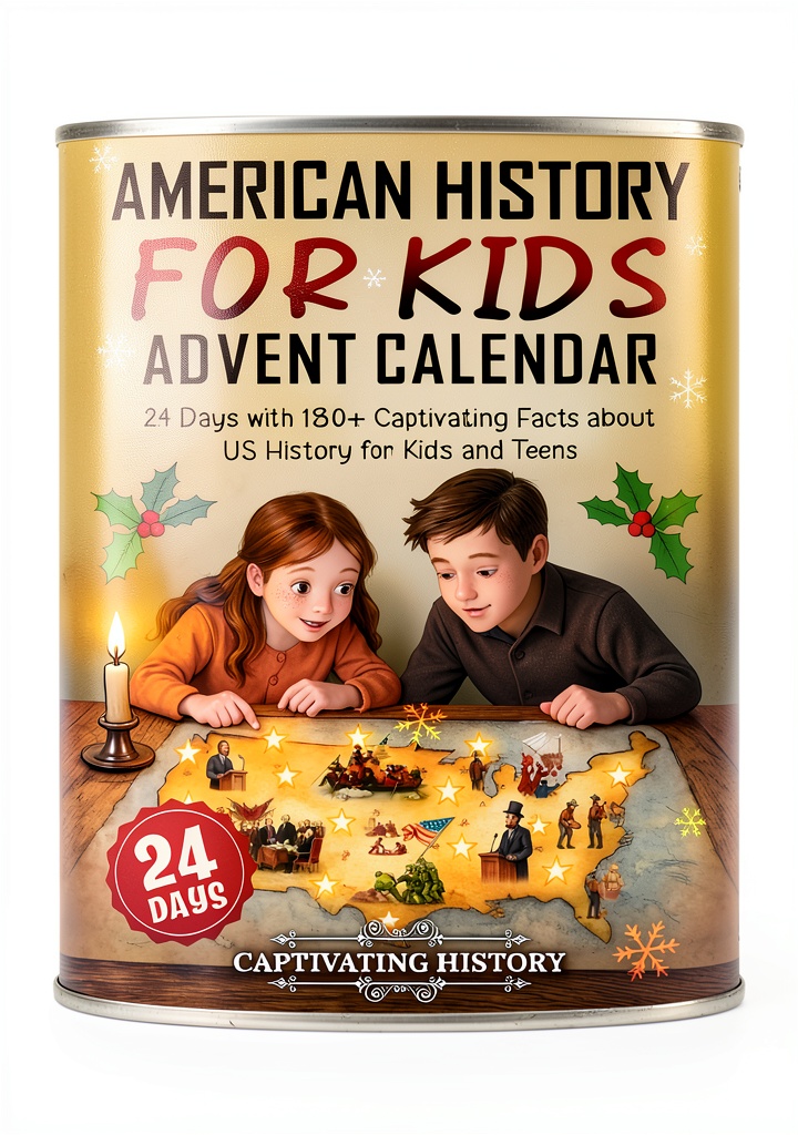 Children reading Countdown to Christmas American Revolution history book on a tablet