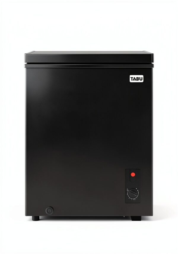 TABU 3.5 Cu Ft Chest Freezer, Top Opening Compact Chest Deep Freezer with 7 Level Adjustable Thermostat, Energy Saving, Removable Storage Basket (Black)-1