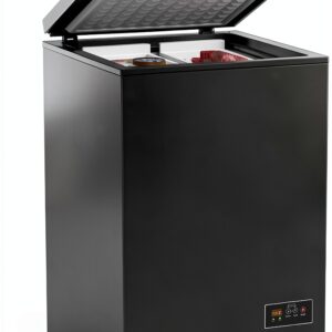 3.5 Cu Ft Chest Freezer - Super-Low Temperature - 2 Removable Baskets - Electronic Control 14℉ to -40℉- Black-0