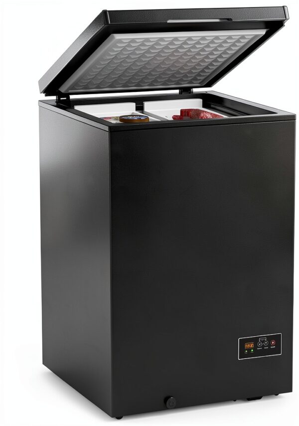 3.5 Cu Ft Chest Freezer - Super-Low Temperature - 2 Removable Baskets - Electronic Control 14℉ to -40℉- Black-0