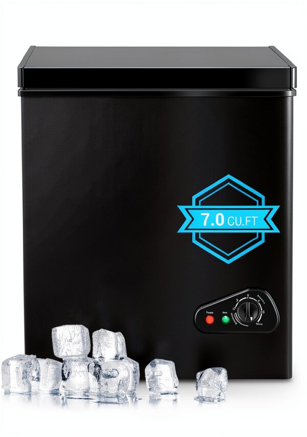 Chest Freezer Tymyp 7.0 Cu.Ft Model FLG-100Q Black 7 Grade Thermostat-0