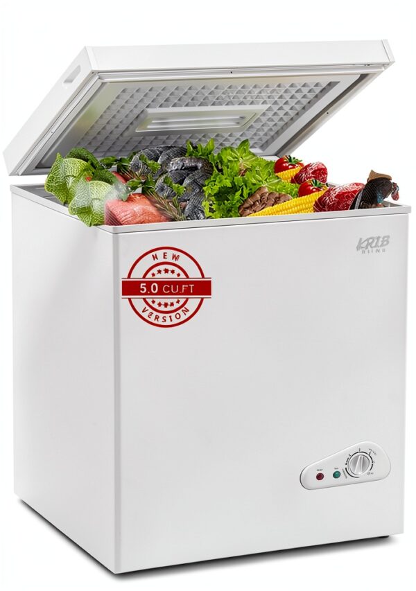 Chest Freezer KRIB BLING 5.0 cu.ft White Compact Top Door-0
