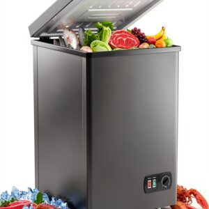 Chest Freezer 5 SUNDAY LIVING 4.2 Cu Ft Gray Compact with Fast Cooling-0