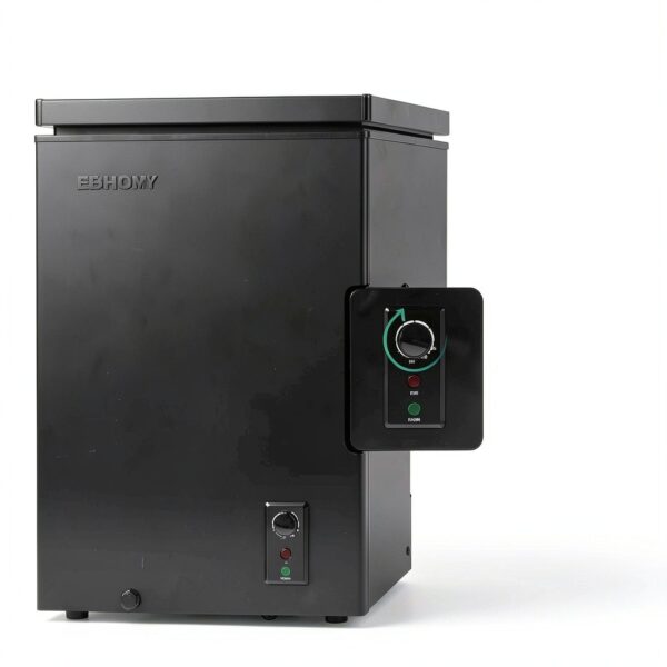 Chest Freezer EUHOMY 3.5 Cu.Ft with Wheels Thermostat Black-2