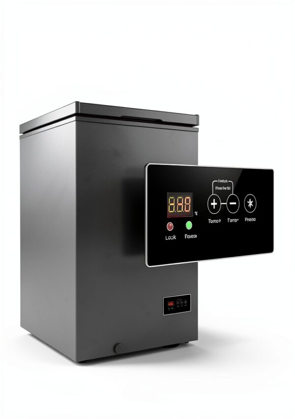 3.5 Cu Ft Chest Freezer - Super-Low Temperature - 2 Removable Baskets - Electronic Control 14℉ to -40℉- Black-1
