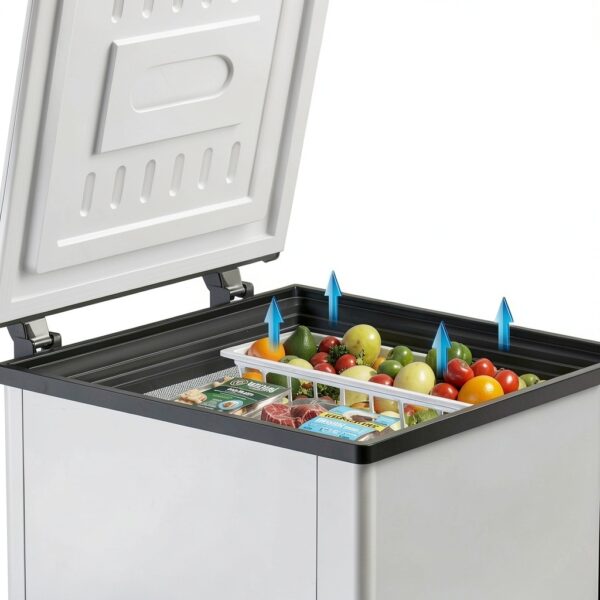 Chest Freezer 5 SUNDAY LIVING 4.2 Cu Ft Gray Compact with Fast Cooling-6