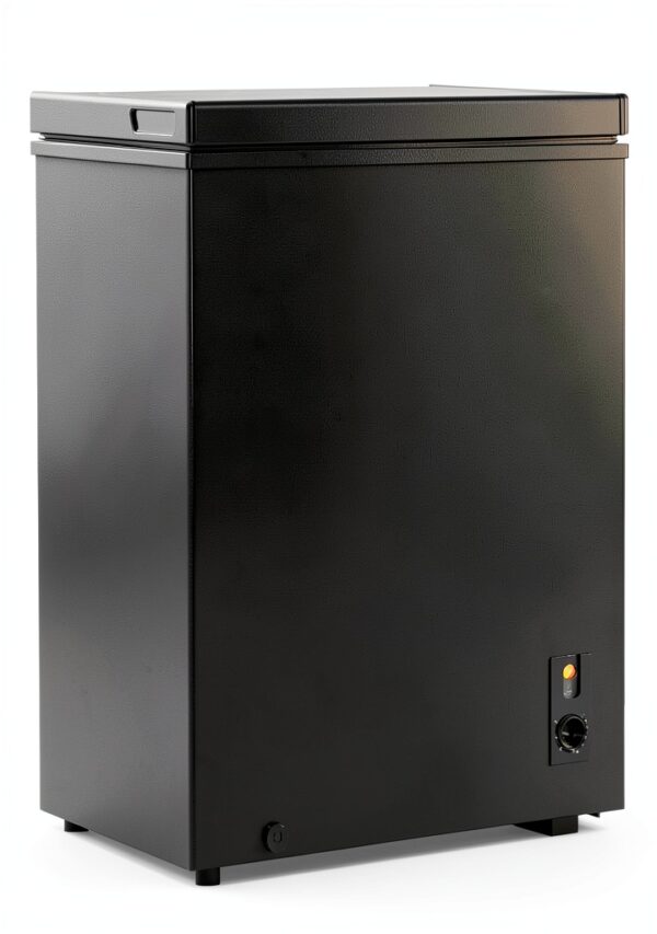 TABU 3.5 Cu Ft Chest Freezer, Top Opening Compact Chest Deep Freezer with 7 Level Adjustable Thermostat, Energy Saving, Removable Storage Basket (Black)-0