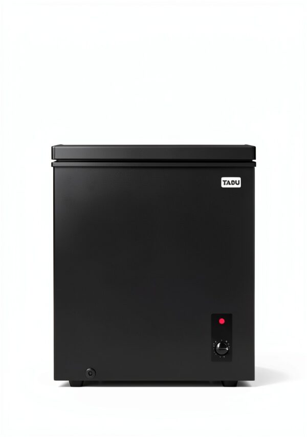 TABU 3.5 Cu Ft Chest Freezer, Top Opening Compact Chest Deep Freezer with 7 Level Adjustable Thermostat, Energy Saving, Removable Storage Basket (Black)-6